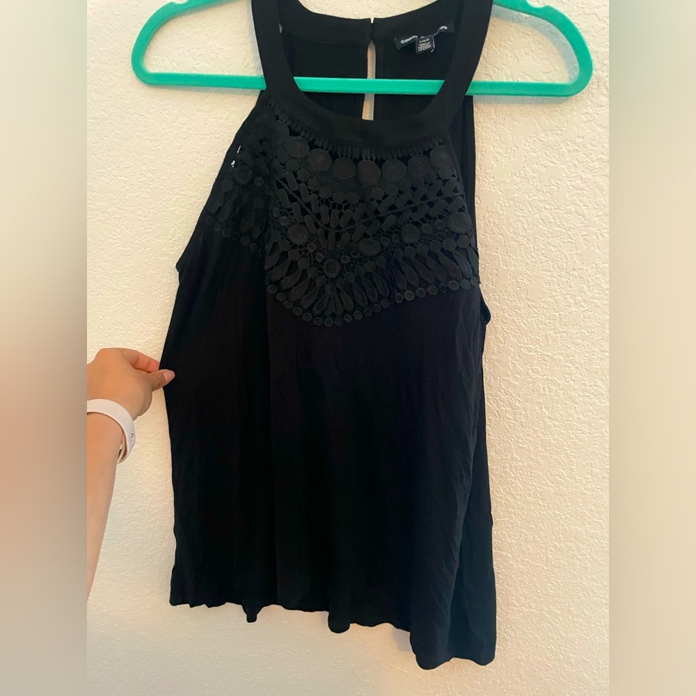 Black Casual/ going out tank top, size :L